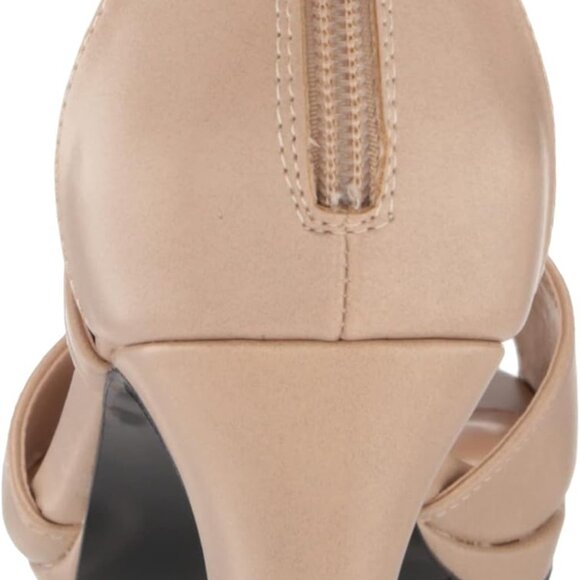 Women's Faux Leather Heeled Sandals 2.25 Inch T-Strap Dress Heel for Special Occ - Picture 3 of 8